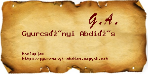 Gyurcsányi Abdiás névjegykártya