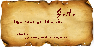Gyurcsányi Abdiás névjegykártya